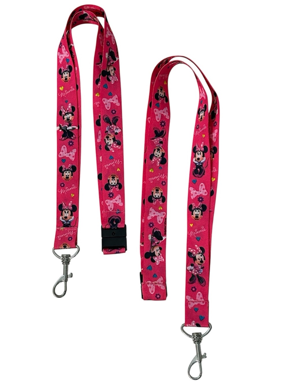 2-Pack Disney Minnie Mouse Hot Pink Kids Lanyard with Bows-Minnie Mouse Lanyards